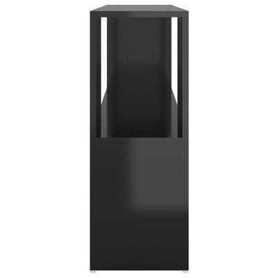 vidaXL Book Cabinet High Gloss Black 100x24x63 cm Engineered Wood