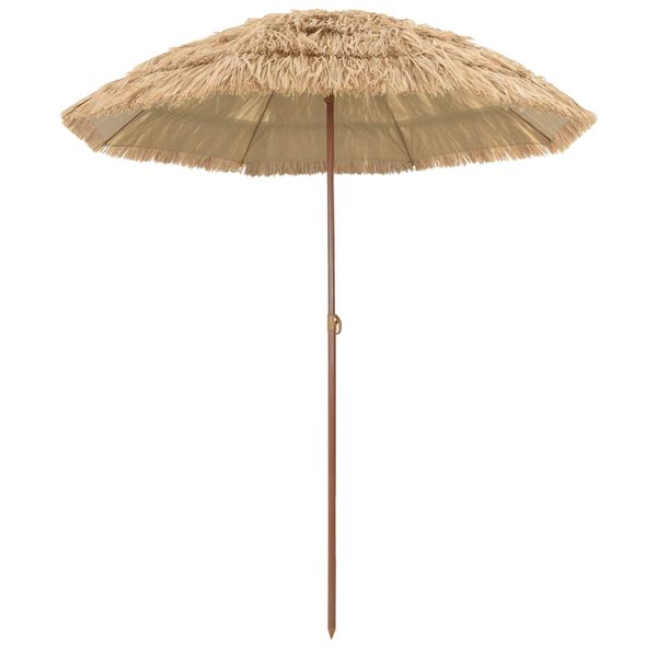 vidaXL Beach Parasol Natural 160 x 160 x 196 cm Polyester and Steel