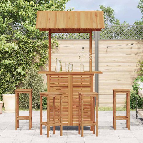 vidaXL Outdoor Bar Table with Rooftop 113x106x217 cm Solid Acacia Wood