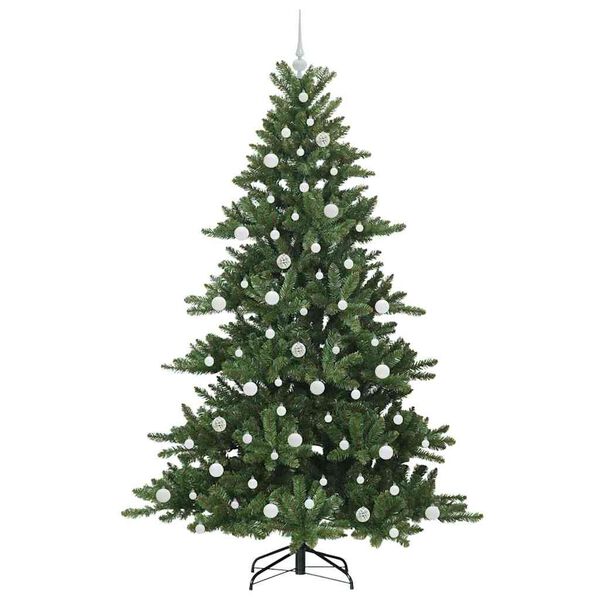 vidaXL Artificial Hinged Christmas Tree Green 210 cm PVC and Steel