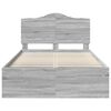 vidaXL Bed Frame Grey Sonoma 135 x 190 cm Solid Pine Wood