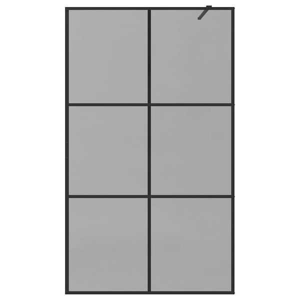 vidaXL Walk-in Shower Wall Black 115 x 195 cm Tempered Glass