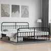 vidaXL Metal Bed Frame without Mattress with Footboard Black 200x200cm