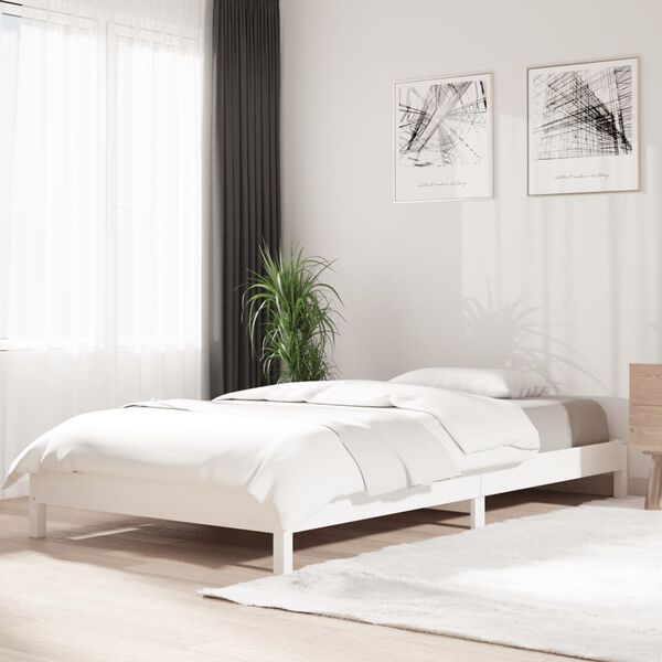 vidaXL Stack Bed without Mattress White 80x200 cm Solid Wood Pine