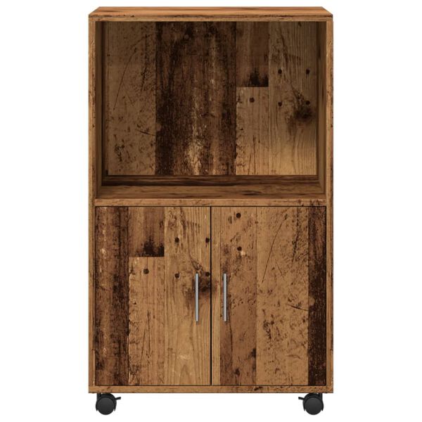 vidaXL Rolling&nbsp;Cabinet Old Wood 55x40x91 cm Engineered Wood