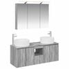 vidaXL Bathroom Cabinet Set 4 pcs Grey Sonoma 100 x 14.5 x 70 cm
