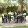 vidaXL Garden Dining Set 5 pcs Black Poly Rattan