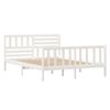 vidaXL Bed Frame without Mattress White Small Double Solid Wood