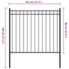 vidaXL Garden Fence Steel 1.7x0.8 m Black