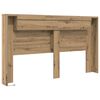 vidaXL Headboard Cabinet with LED Artisian Oak 180 x 16.5 x 103.5 cm
