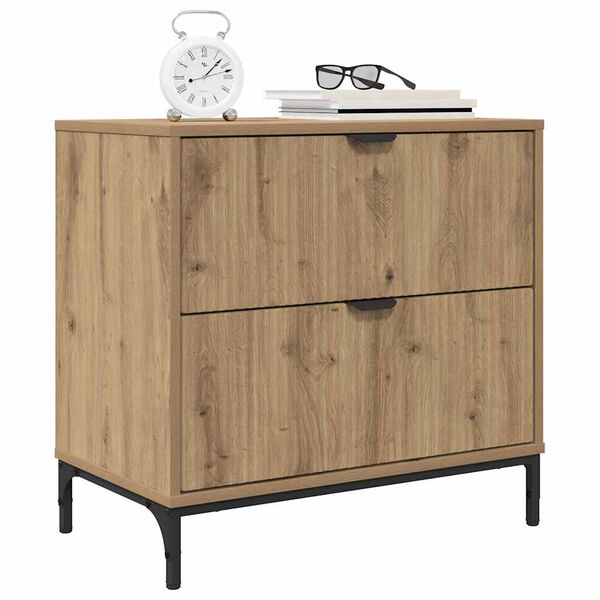 vidaXL Bedside Table Artisan oak 63.5 x 36 x 61 cm Engineered wood