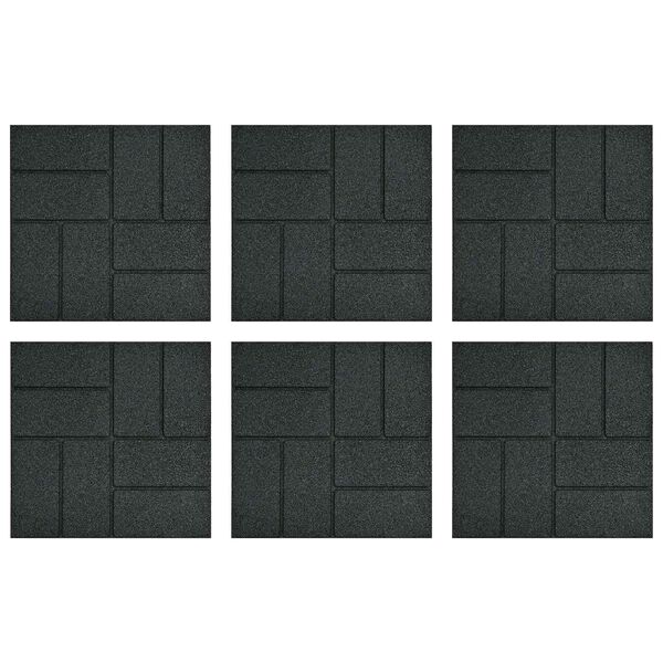 vidaXL Stepping Stone 6 pcs Black 40.5 x 40.5 x 2 cm Rubber