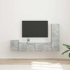 vidaXL TV Cabinet Set Wall-mounted 4 pcs Concrete Grey Engineered Wood