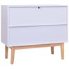 vidaXL Sideboard White 88.5x40x80 cm MDF and Rattan
