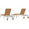vidaXL SunLoungers2pcswithTable 2-person 3 pcs Brown SolidAcaciawood