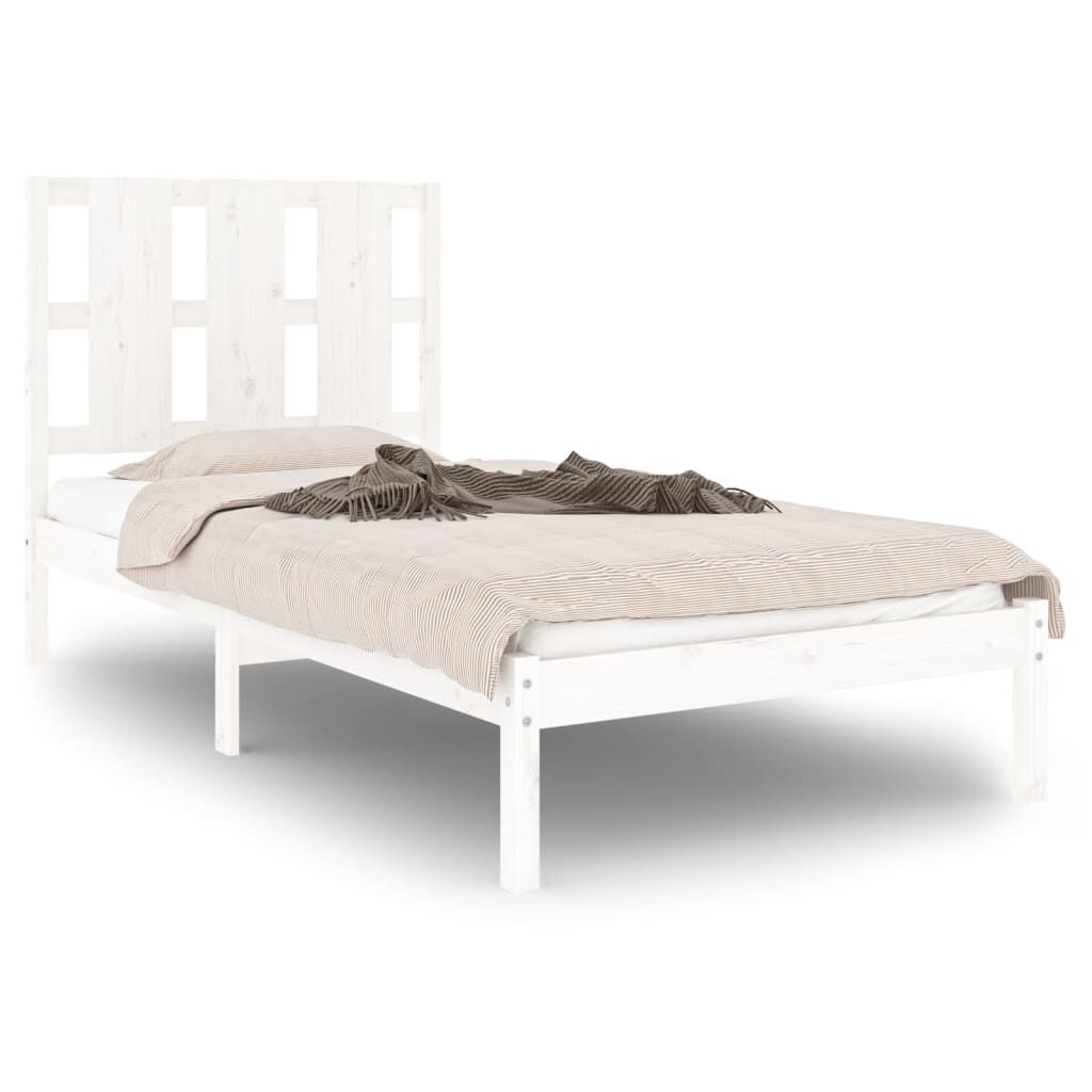 vidaXL Bed Frame without Mattress White 90x190 cm Single Solid Wood