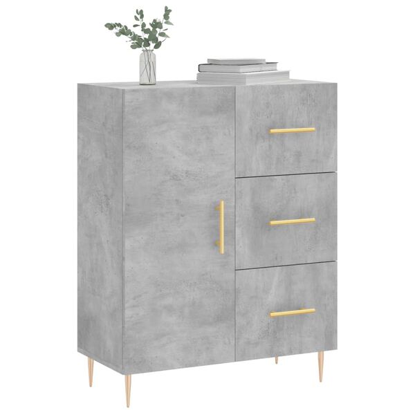 vidaXL Sideboard Concrete Grey 69.5x34x90 cm Engineered Wood