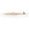 vidaXL Sandbox with Seats White Octagon Solid Wood Pine