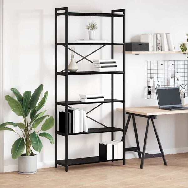 vidaXL Bookshelf Black Oak 80 x 30 x 190 cm Engineered Wood