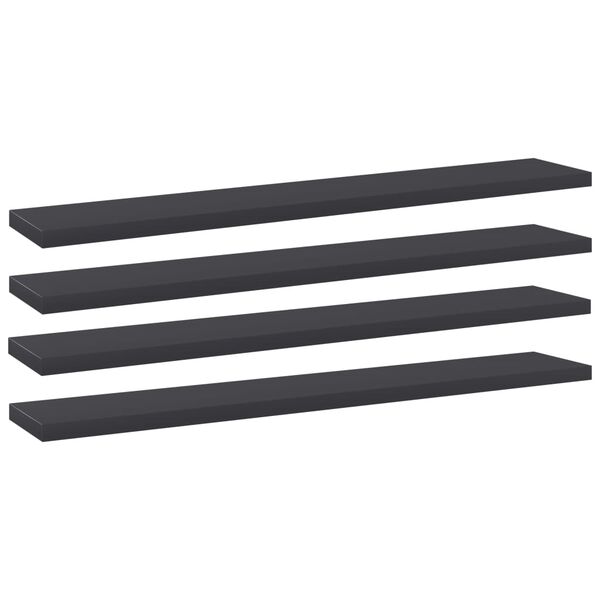 vidaXL Bookshelf Boards 4 pcs Grey 60x10x1.5 cm Engineered Wood