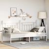 vidaXL Daybed Frame with Headboard White 90 x 200 cm Steel