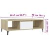 vidaXL Coffee Table White and Sonoma Oak 103.5x60x35 cm Engineered Wood