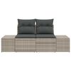 vidaXL Garden Sofa Grey 123 x 62 x 69cm Poly Rattan