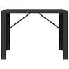 vidaXL Bar Table with Glass Top Black 145x80x110 cm Poly Rattan