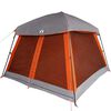 vidaXL Family Tent Cabin 6-Person Grey and Orange Waterproof