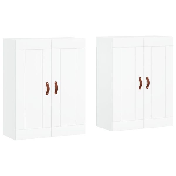 vidaXL Wall Mounted Cabinets 2 pcs White Engineered Wood