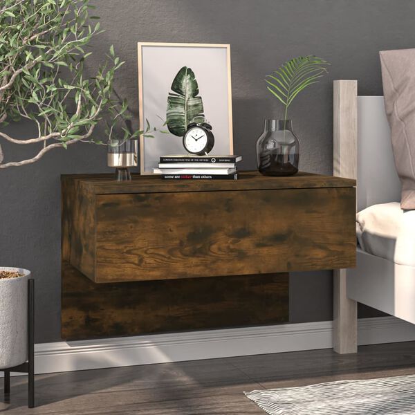vidaXL Wall-mounted Bedside Cabinet Smoked Oak