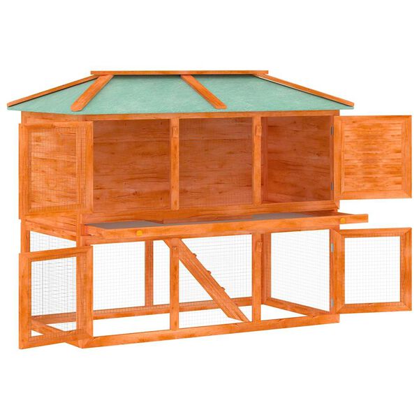 vidaXL Animal Rabbit Cage Double Floor Wood