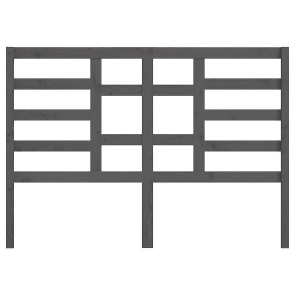 vidaXL Bed Headboard Grey 156x4x104 cm Solid Wood Pine