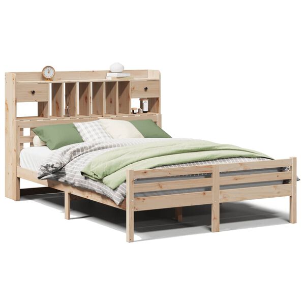 vidaXL Bookcase Bed without Mattress 140x190cm Solid Wood Pine