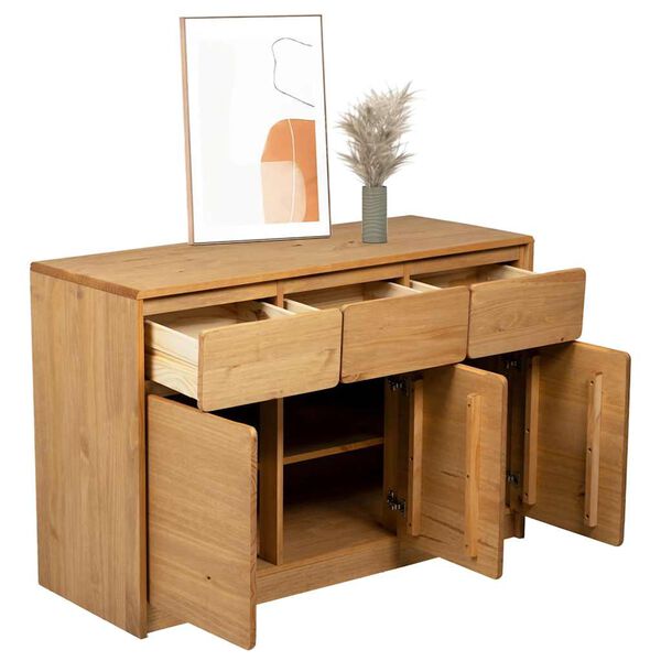 vidaXL Sideboard SAUDA Oak 114x43x75.5 cm Solid Wood Pine