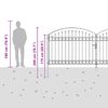 vidaXL Fence Gate with Lock Grey 401 x 200 cm Steel