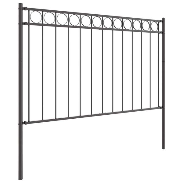 vidaXL Garden Fence Grey Steel