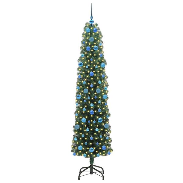vidaXL Artificial Christmas Tree with 300 LEDs with Stand Green 210 cm