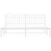 vidaXL Metal Bed Frame without Mattress with Headboard White 180x200cm