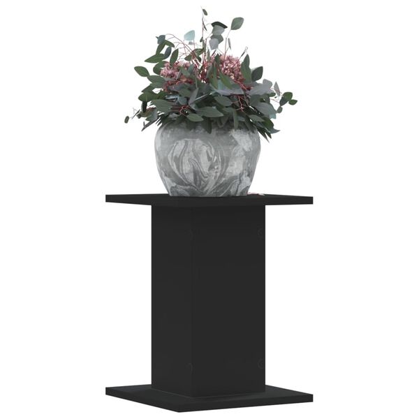 vidaXL Plant Stands 2 pcs Black 30x30x40 cm Engineered Wood