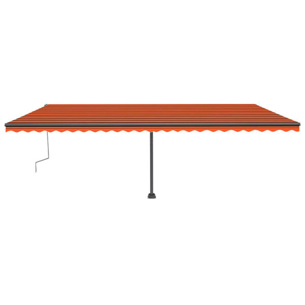 vidaXL Manual Retractable Awning with LED 600x300 cm Orange and Brown