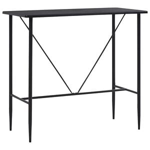 vidaXL Bar Table | Black | MDF with PVC coating, Powder-coated steel