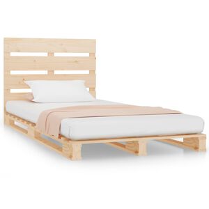 vidaXL Bed Frame without Mattress 90x190 cm Single Solid Wood Pine Single