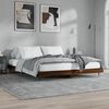vidaXL Bed Frame without Mattress Brown Oak 200x200 cm Engineered Wood