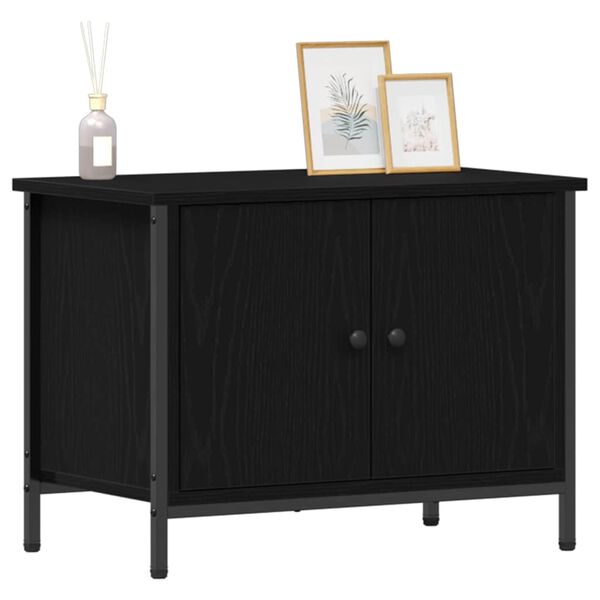 vidaXL TV Cabinet Black Oak 60 x 35 x 45 cm Engineered Wood