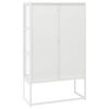 vidaXL Highboard White 80x35x135 cm Steel and Tempered Glass