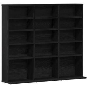vidaXL CD Cabinet Black Oak 100x23x89,5 cm Engineered Wood