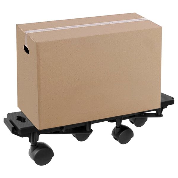 vidaXL Moving Dollies with 4 Wheels 4 pcs Black Polypropylene 170 kg