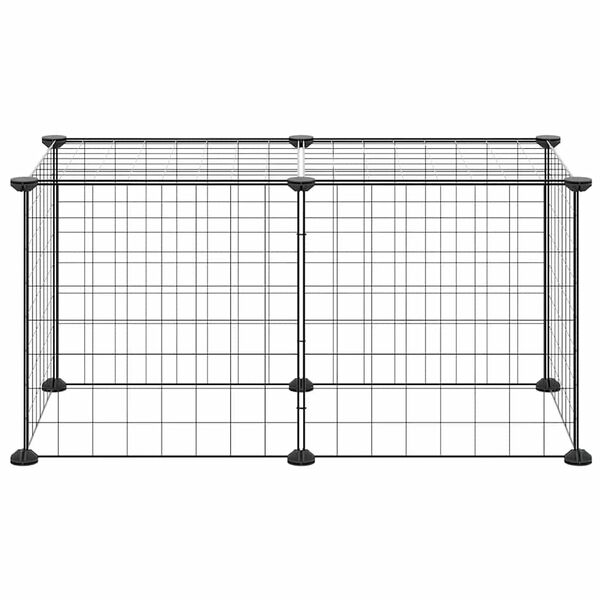 vidaXL 8-Panel Pet Cage Black 35x35 cm Steel