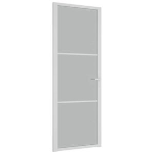 vidaXL Interior Door 76x201.5 cm White Matt Glass and Aluminium